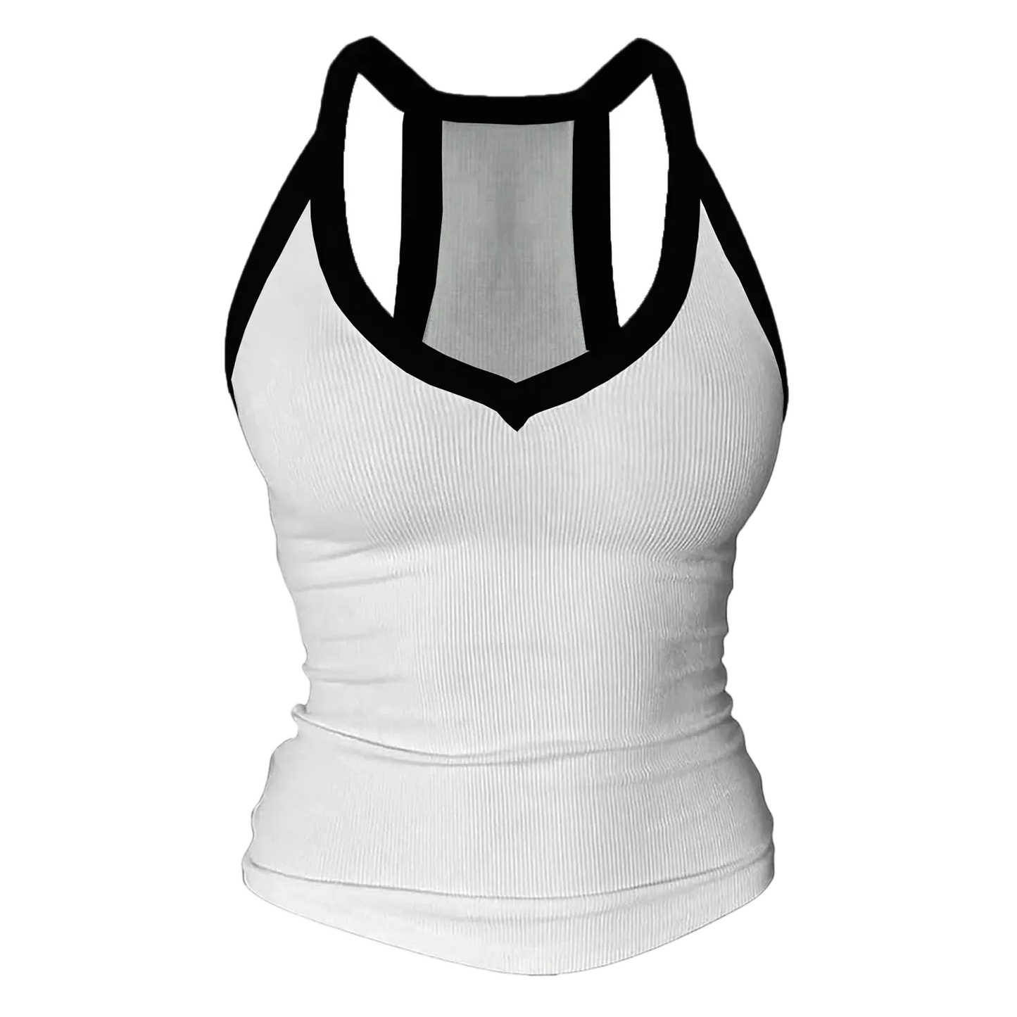 Built-in bust support, sleeveless backless slim-fit basic tank top