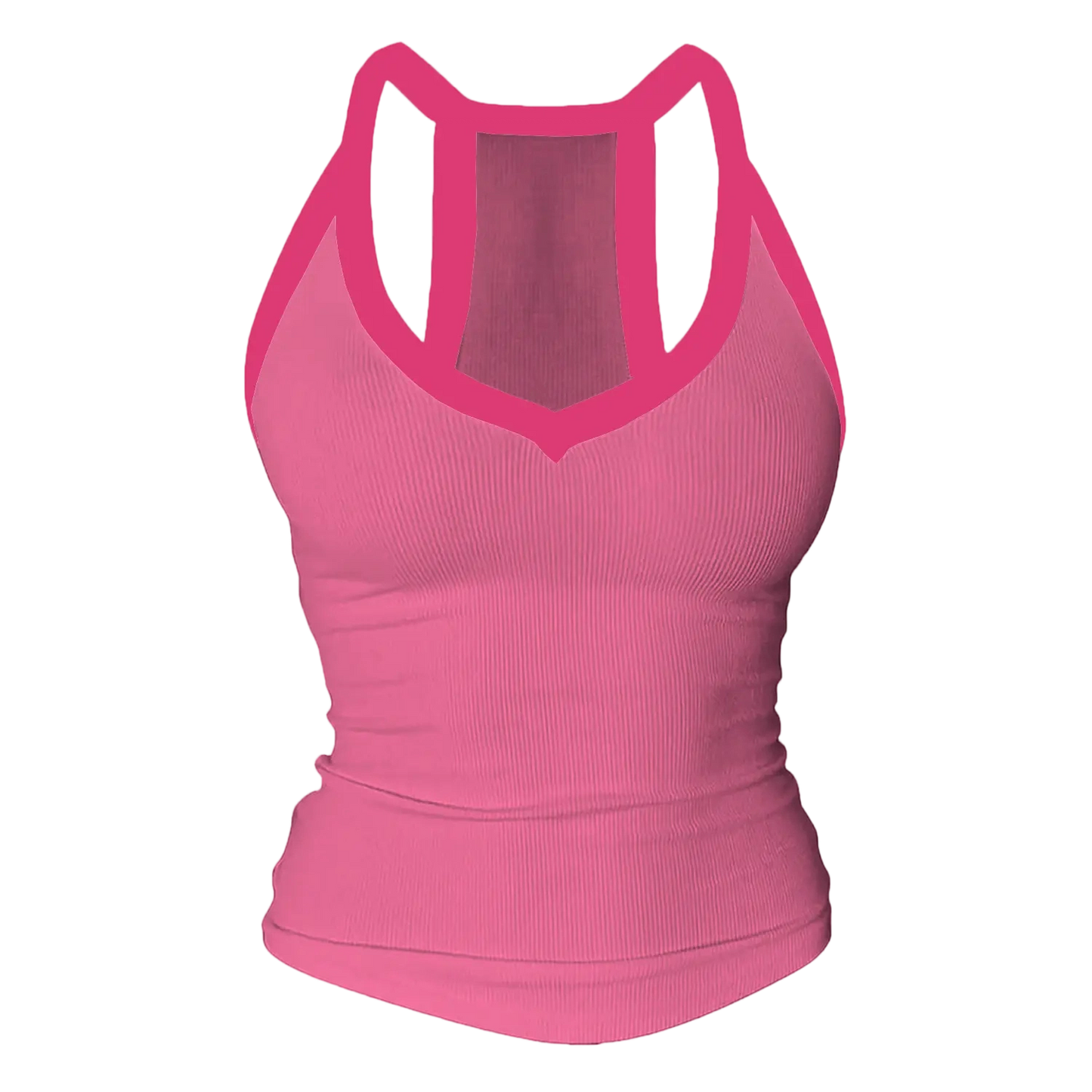 Built-in bust support, sleeveless backless slim-fit basic tank top