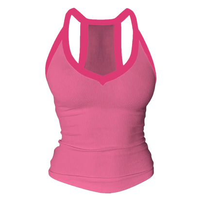 Built-in bust support, sleeveless backless slim-fit basic tank top
