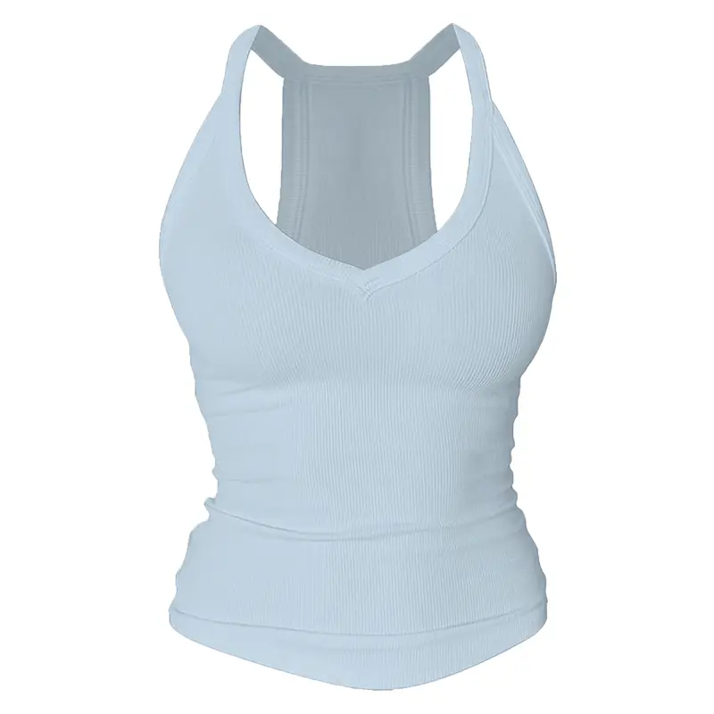 Built-in bust support, sleeveless backless slim-fit basic tank top